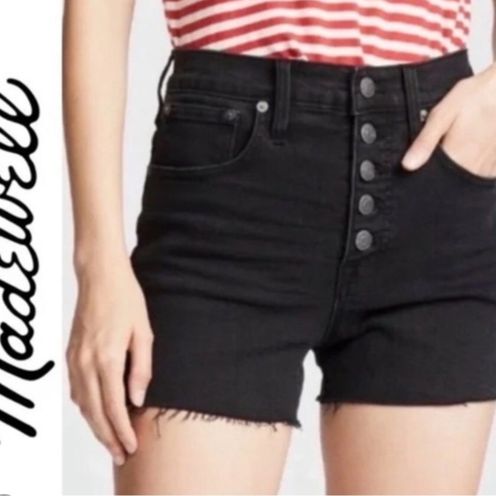 Madewell Women's Black Button-Fly Jean Shorts